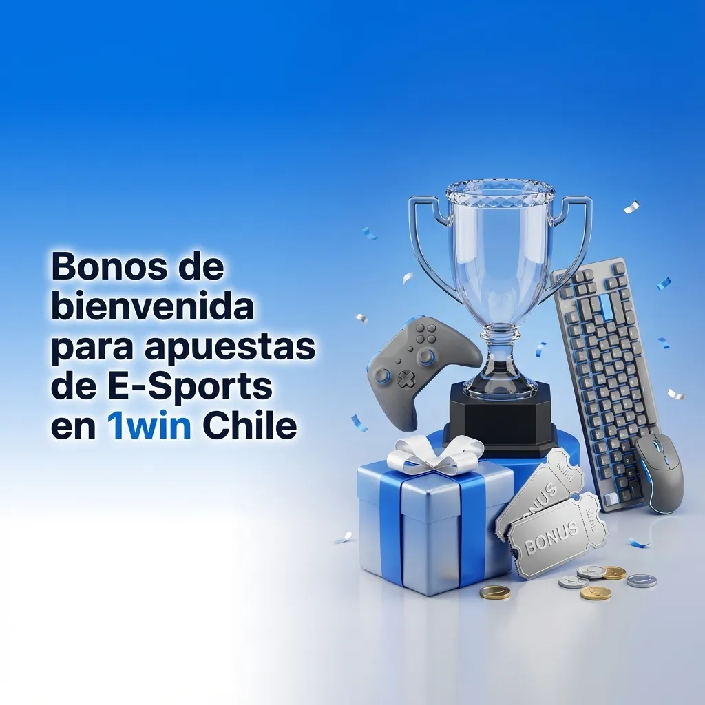 Banner de 1win Chile que anuncia bono de bienvenida hasta 500% para apuestas en esports y casino en varios depósitos