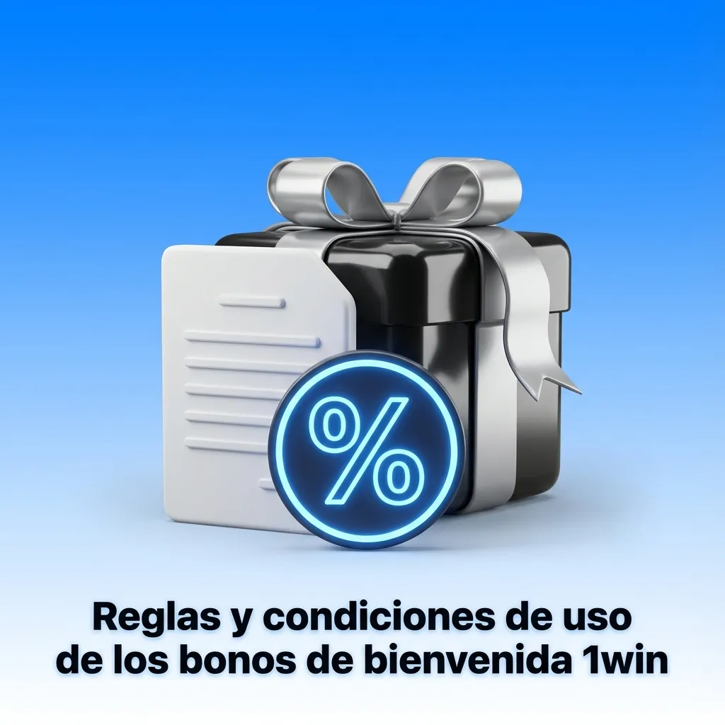 Infografía en español con título sobre reglas y condiciones de bonos de bienvenida 1win para nuevos jugadores de Chile