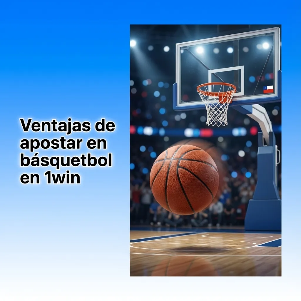 Infografía en español sobre ventajas de apostar en básquetbol en 1win para usuarios de Chile
